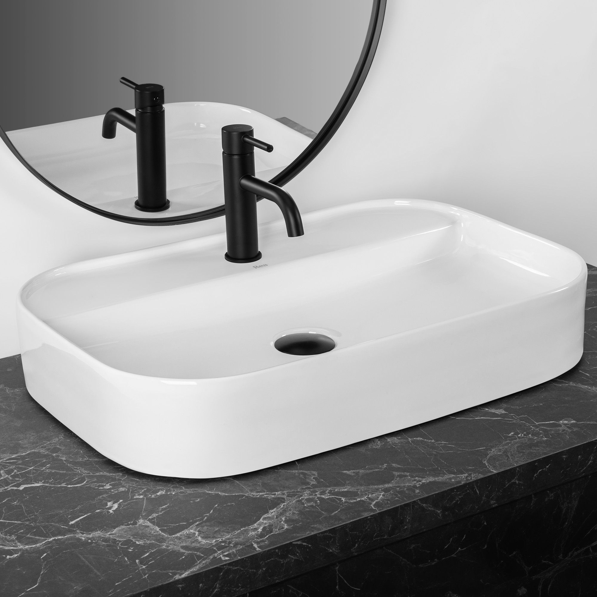 Umyvadlo na desku Rea Verona 65 cm bílé