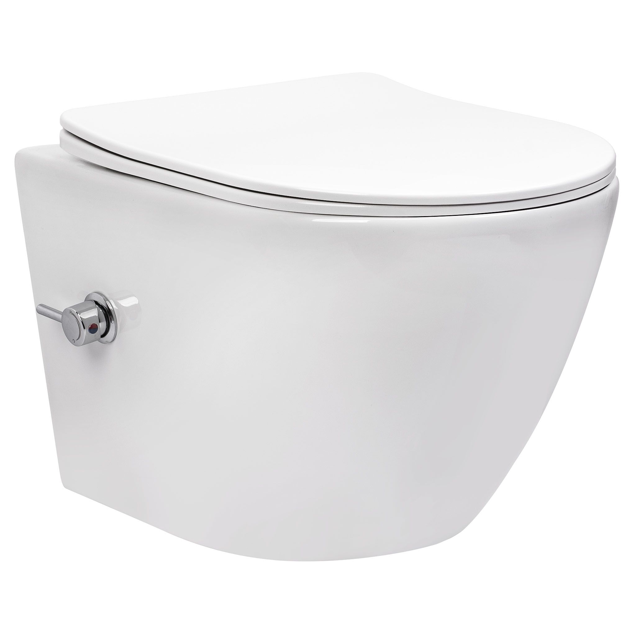 Závěsný WC komplet bez příruby s funkcí bidetu REA CARLO LUX RIMLESS