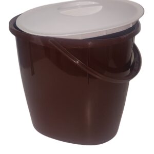 ALFA PLASTIK - Vědro ovál 12l hnědé víko bílé