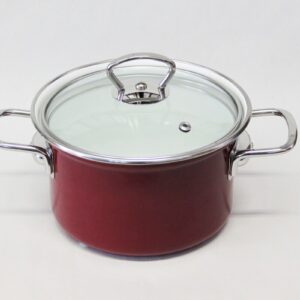 BELIS - Hrnec smalt a skleněná poklice 16cm 2,1l ECO-CERAM