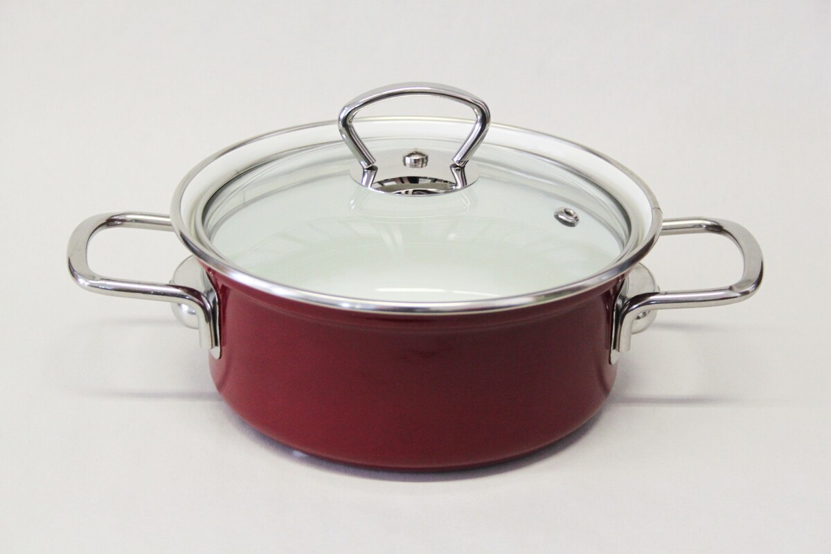 BELIS - Rendlík smalt a skleněná poklice 16cm 1,4l ECO-CERAM