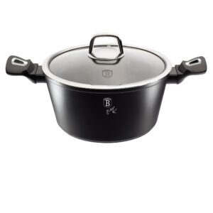 BERLINGER HAUS - Hrnec 20cm a skleněná poklice Black Silver