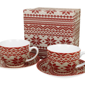 DUO - Sada přátelská vánoční 280ml 2 x šálek a 2x podšálek