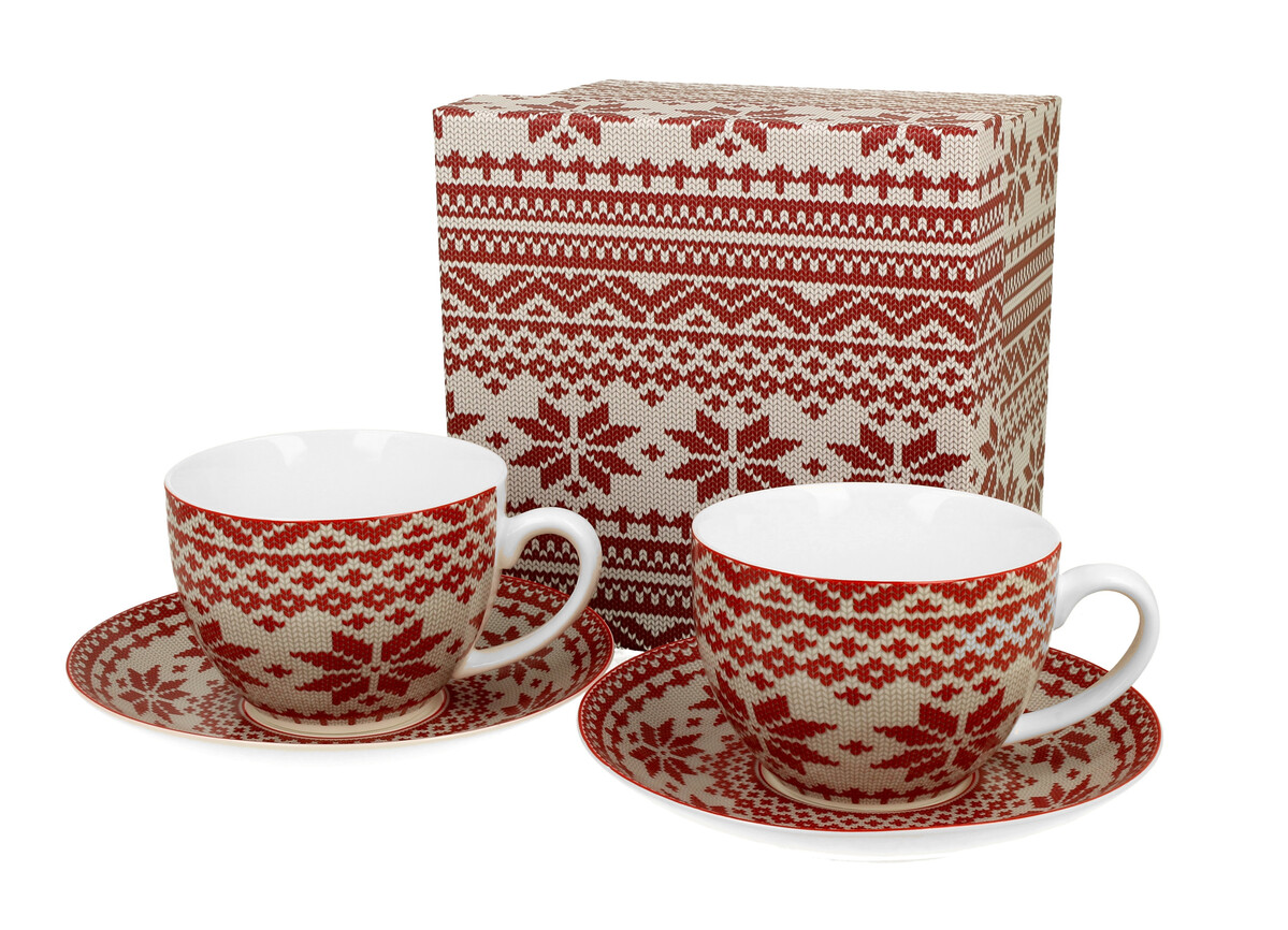 DUO - Sada přátelská vánoční 280ml 2 x šálek a 2x podšálek