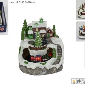 PROHOME - Domek vánoční 13,5x13x14cm LED různé druhy