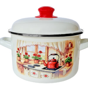 PROHOME - Hrnec smalt s poklicí 20cm 4L Rustika