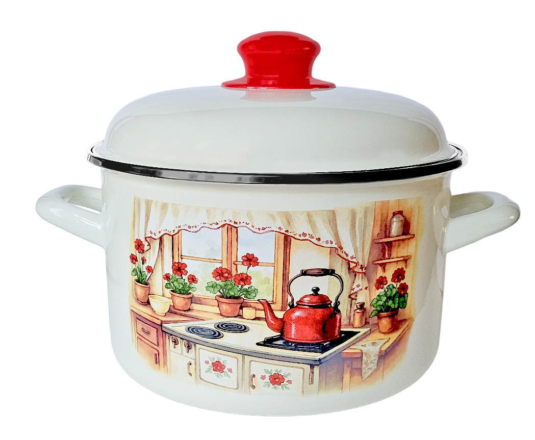 PROHOME - Hrnec smalt s poklicí 24cm 6,75L Rustika
