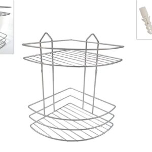 PROHOME - Polička rohová 20,5x20,5x29cm 2 patra, pochromovaná