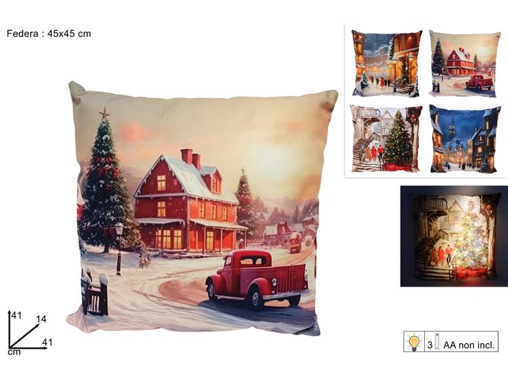 PROHOME - Polštář vánoční 41x41cm LED různé druhy