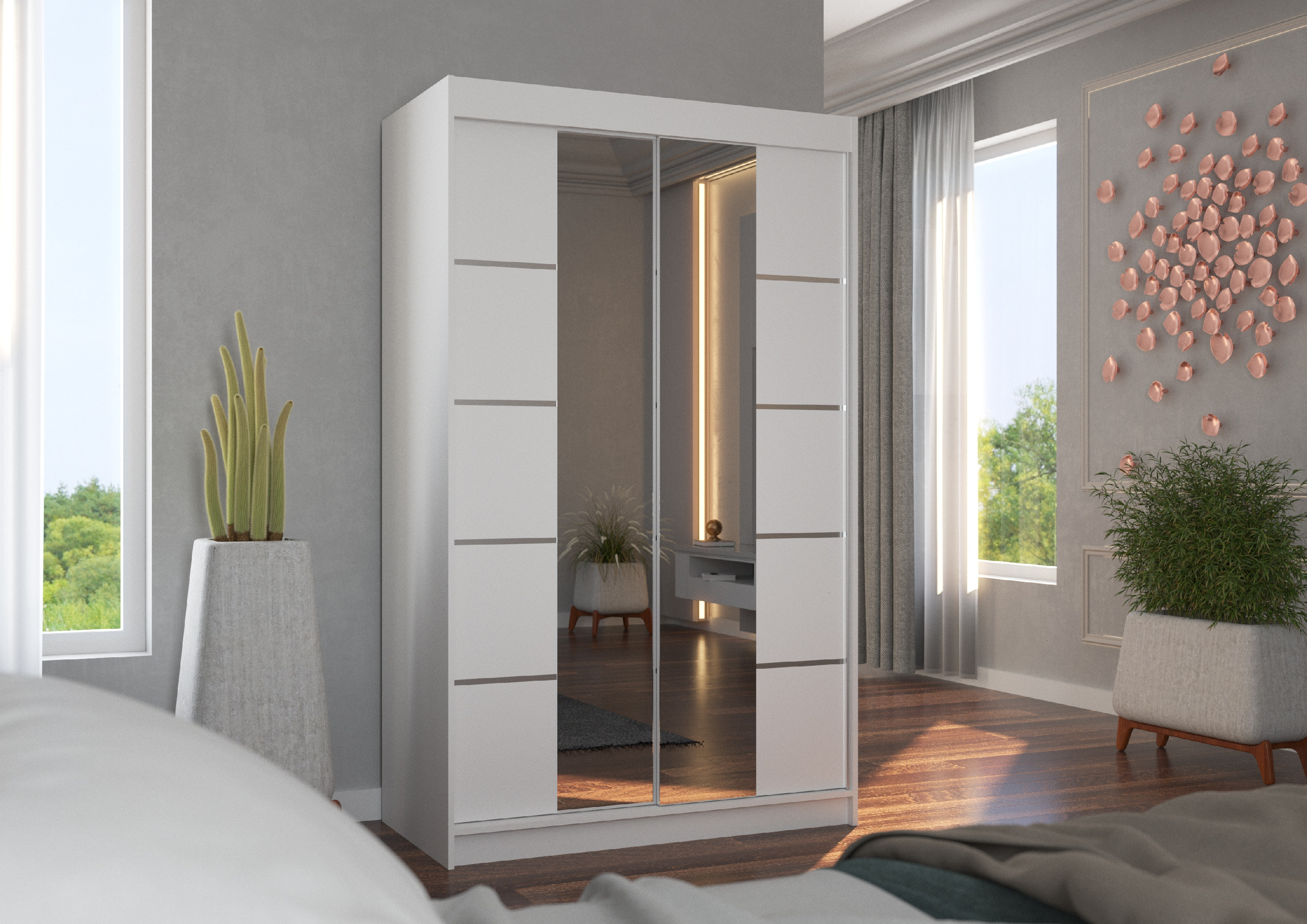 ADRK Šatní zrcadlová skříň posuvná GENUA W 120