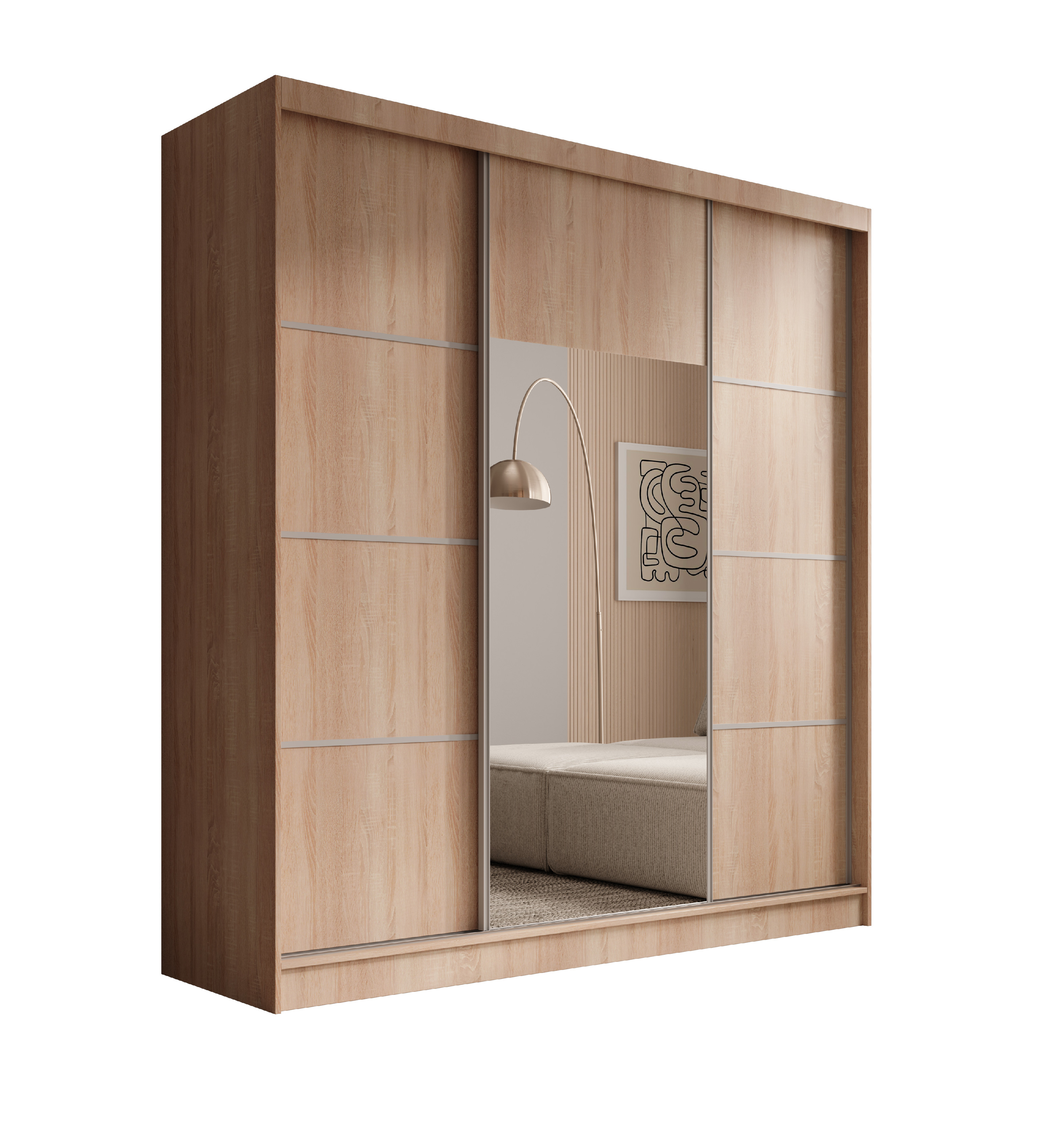 ADRK Šatní zrcadlová skříň posuvná KERI SS 200