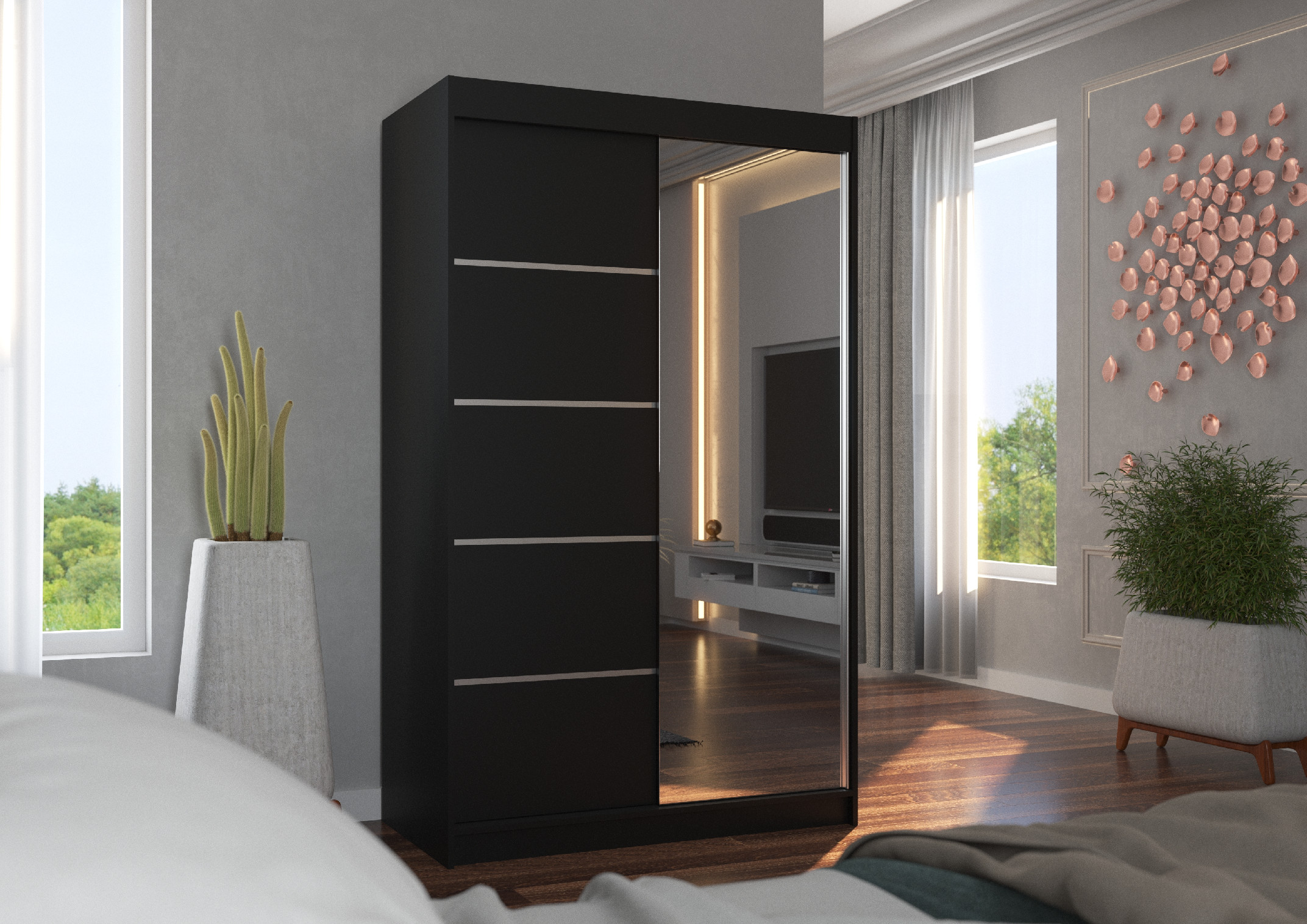 ADRK Šatní zrcadlová skříň posuvná NICEA B 120