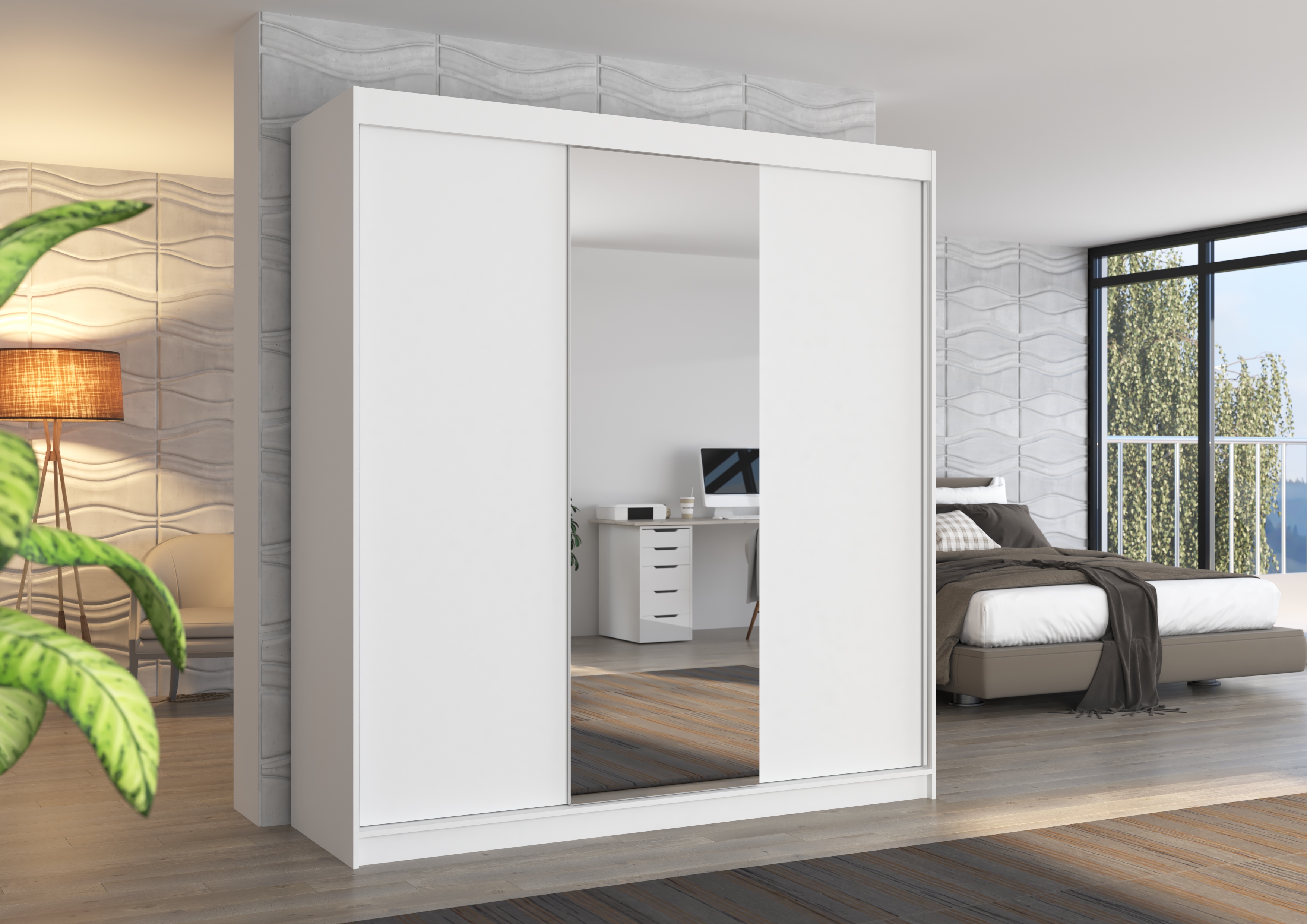 ADRK Šatní zrcadlová skříň posuvná SANTIAGO W 200