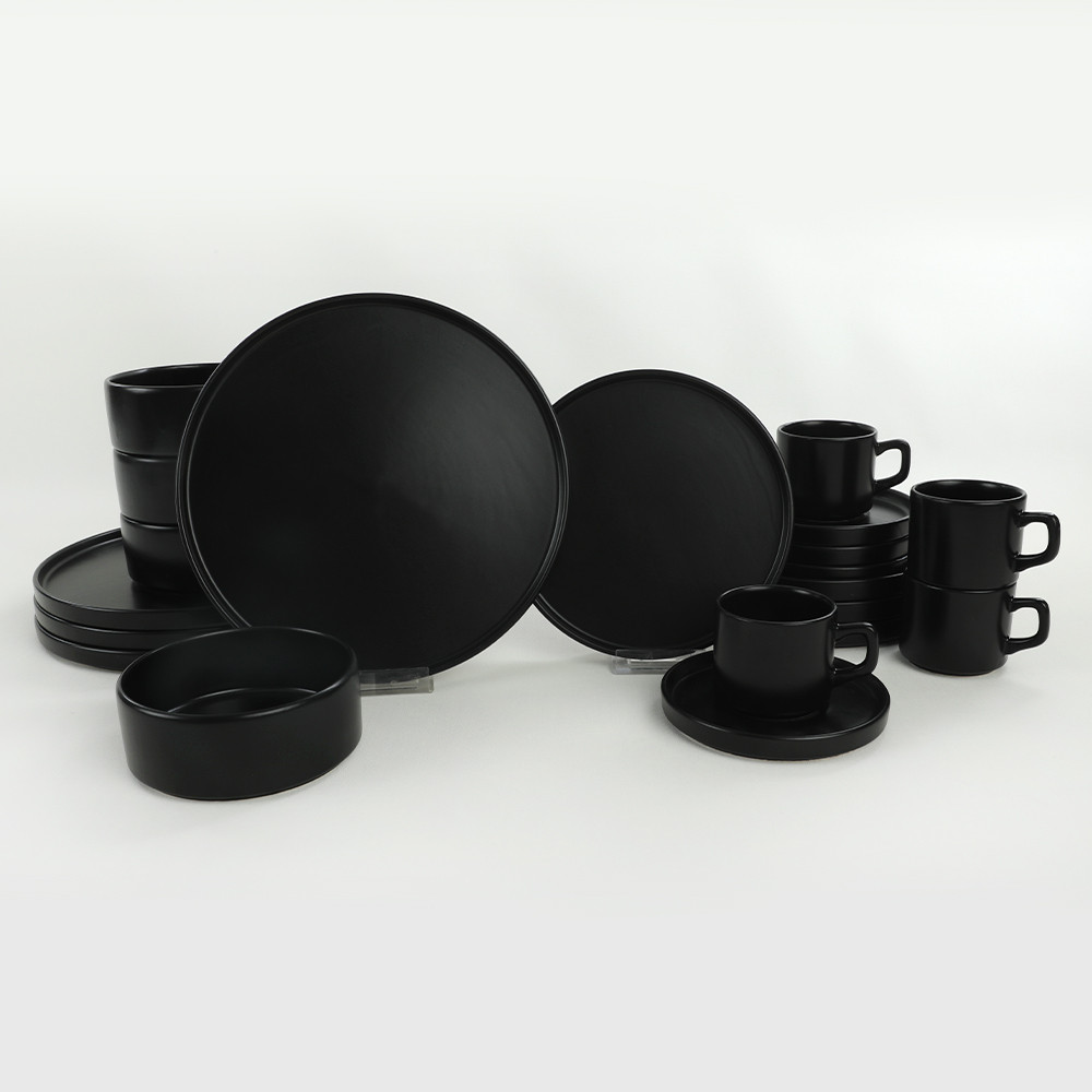 ASIR Porcelánová jídelní souprava 20 ks TUBE černá - Obrázek 2
