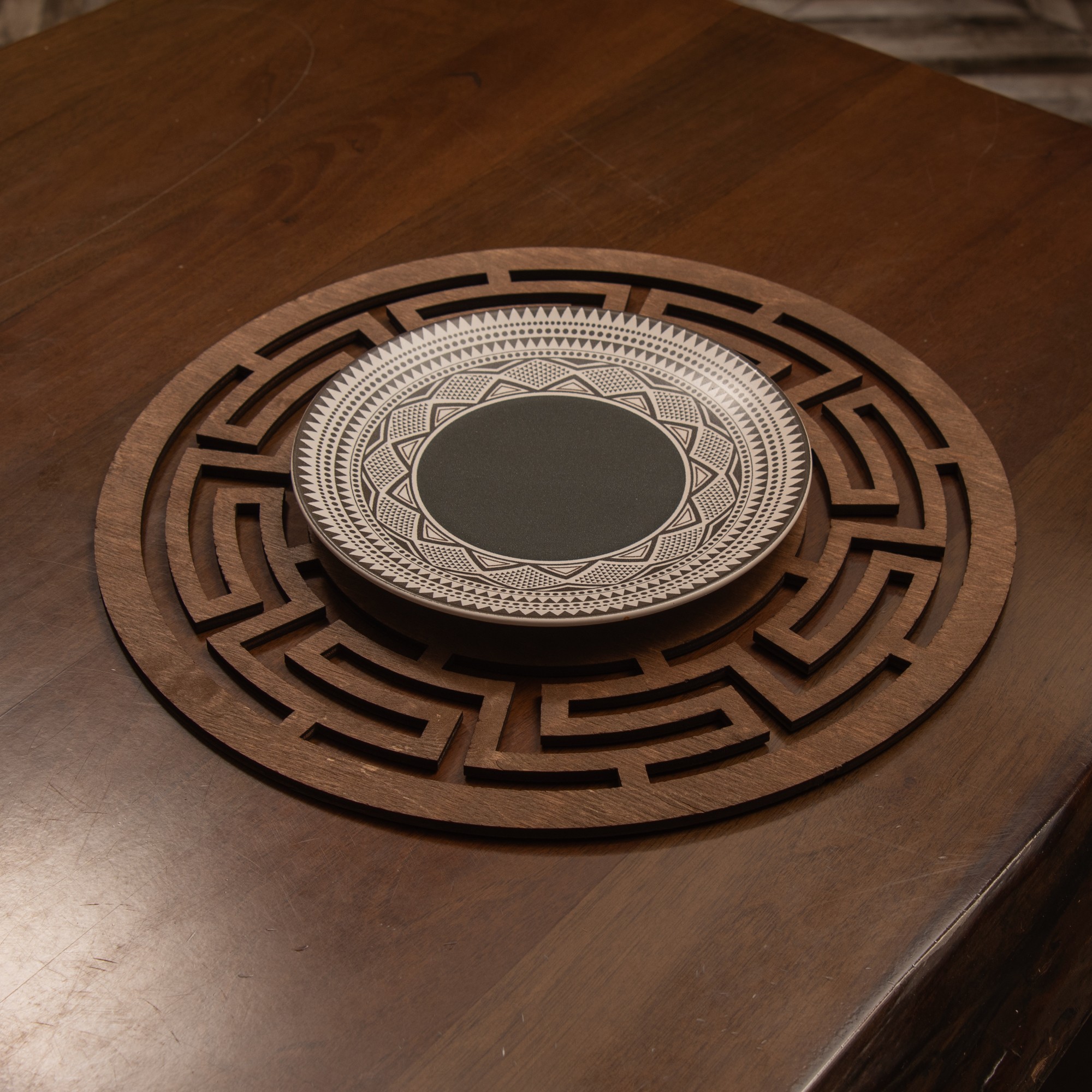ASIR Sada dřevěných jídelních podložek 6 kusů LABYRINTH wenge
