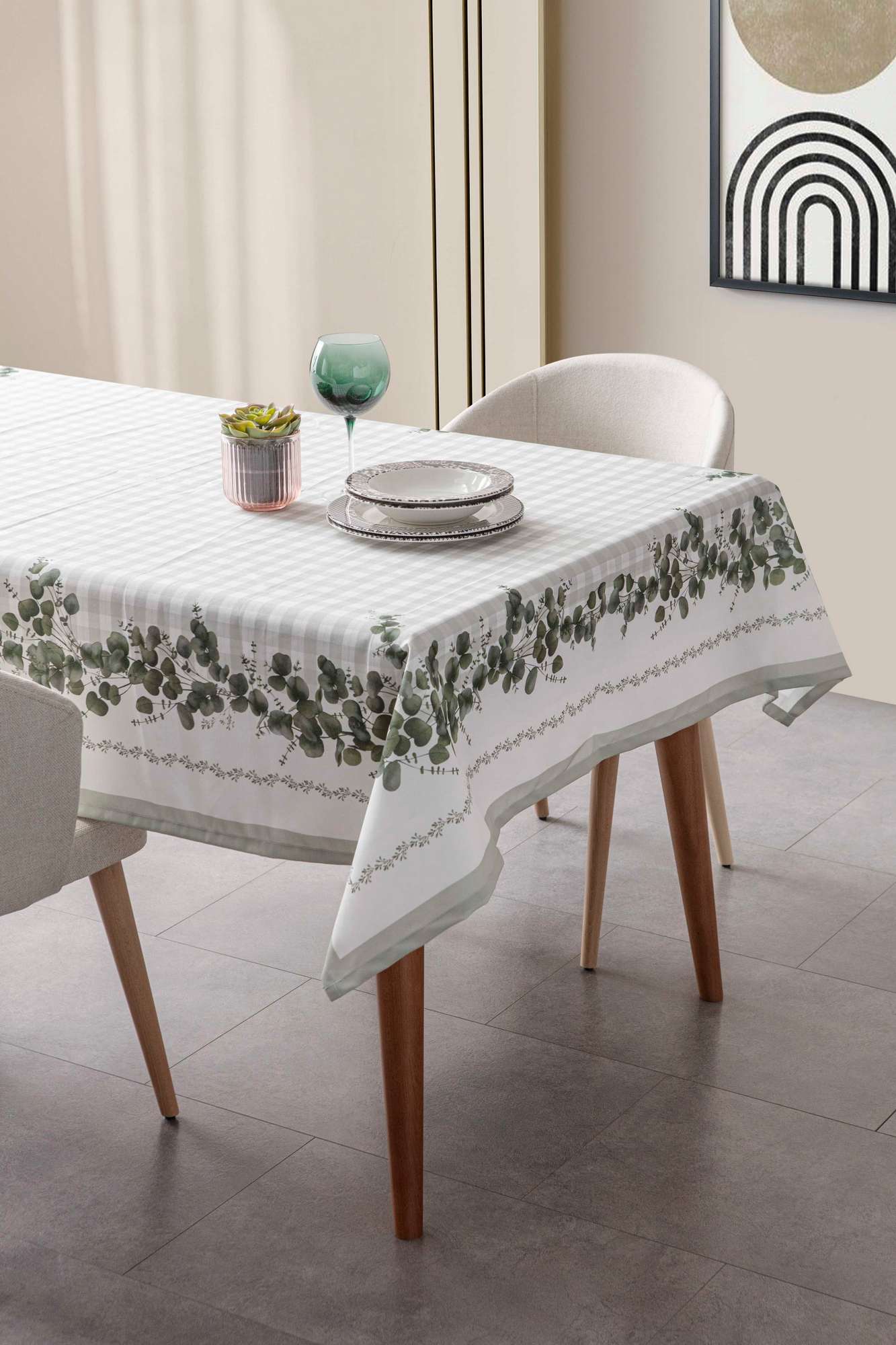 ASIR Ubrus EUCALYPT 150 x 250 cm zelená bílá