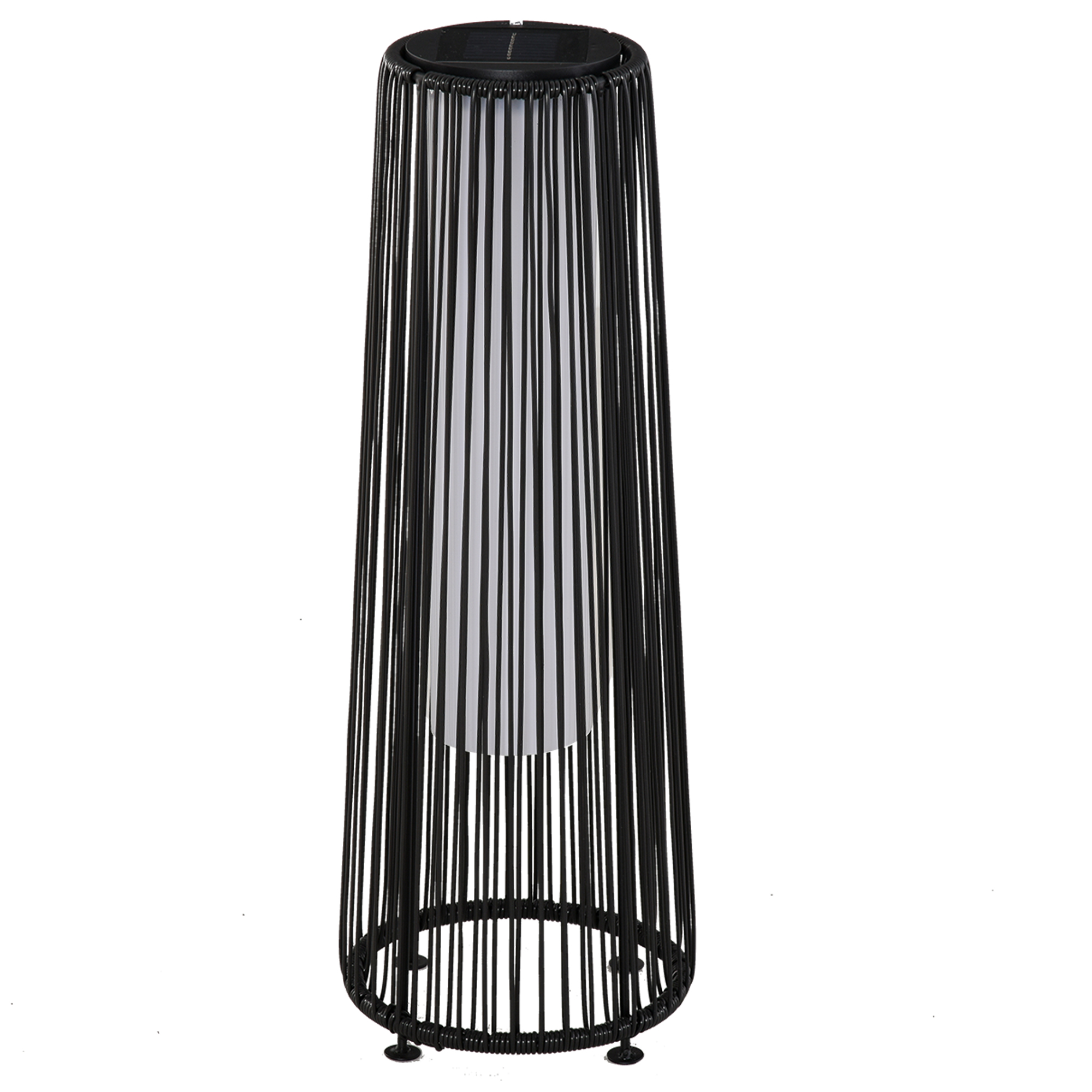 OUTSUNNY Zahradní lampa solární se světelným senzorem 22 x 22 x 61 cm černá