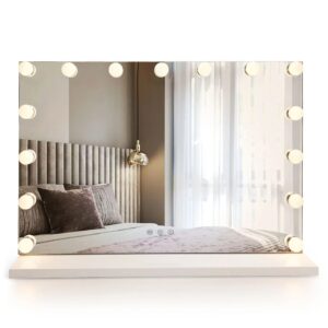 Rea Kosmetické zrcadlo 80x60 cm s regulovatelným LED osvětlením HOM-12013 bílé