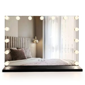 Rea Kosmetické zrcadlo 80x60 cm s regulovatelným LED osvětlením HOM-12014 černé