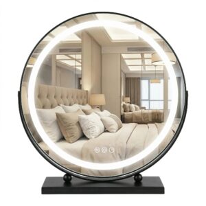 Rea Kosmetické zrcadlo ⌀50 cm s regulovatelným LED osvětlením HOM-12022 černé