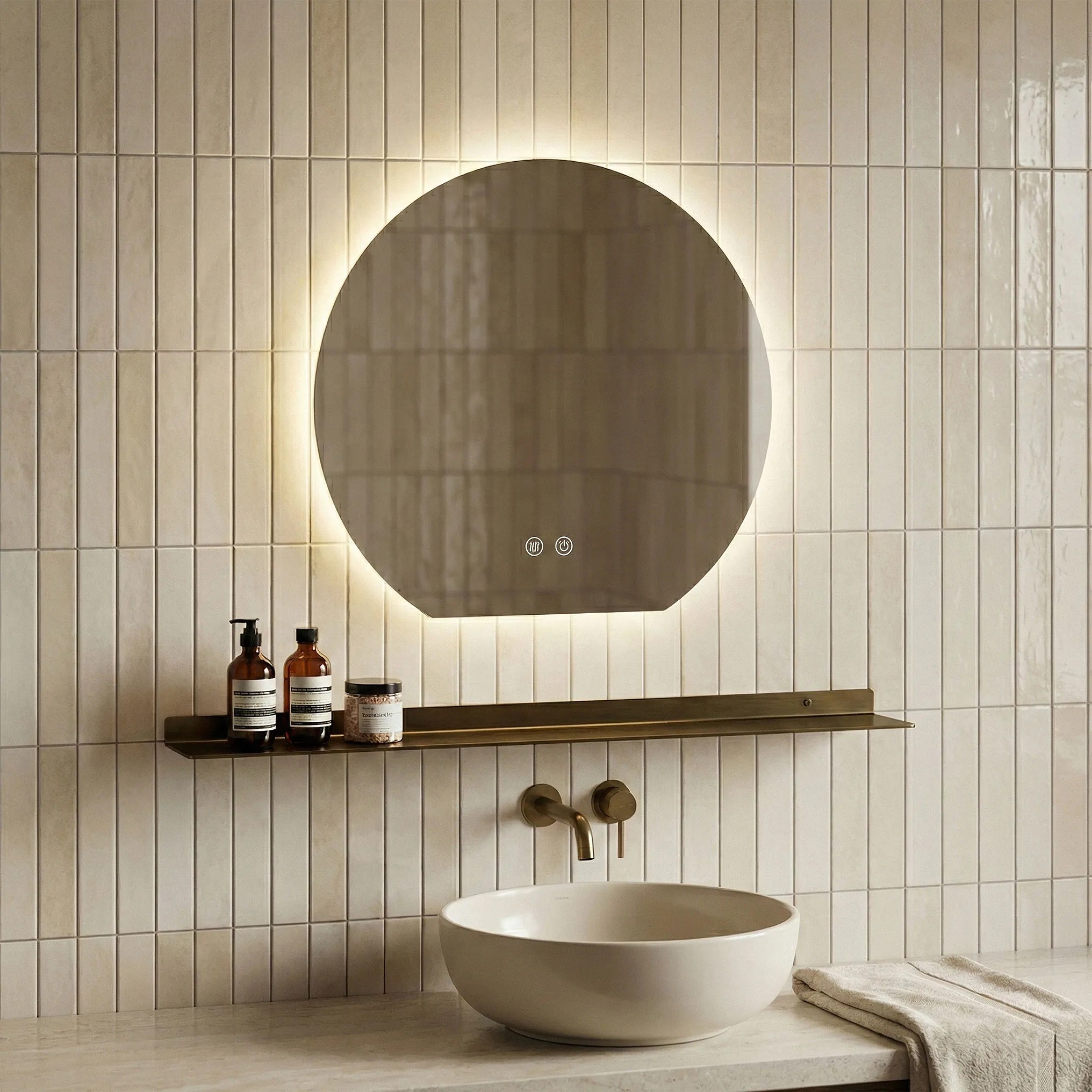 Rea Zrcadlo ⌀70 cm s vyhříváním a regulovatelným LED osvětlením HOM-00909 - Obrázek 2