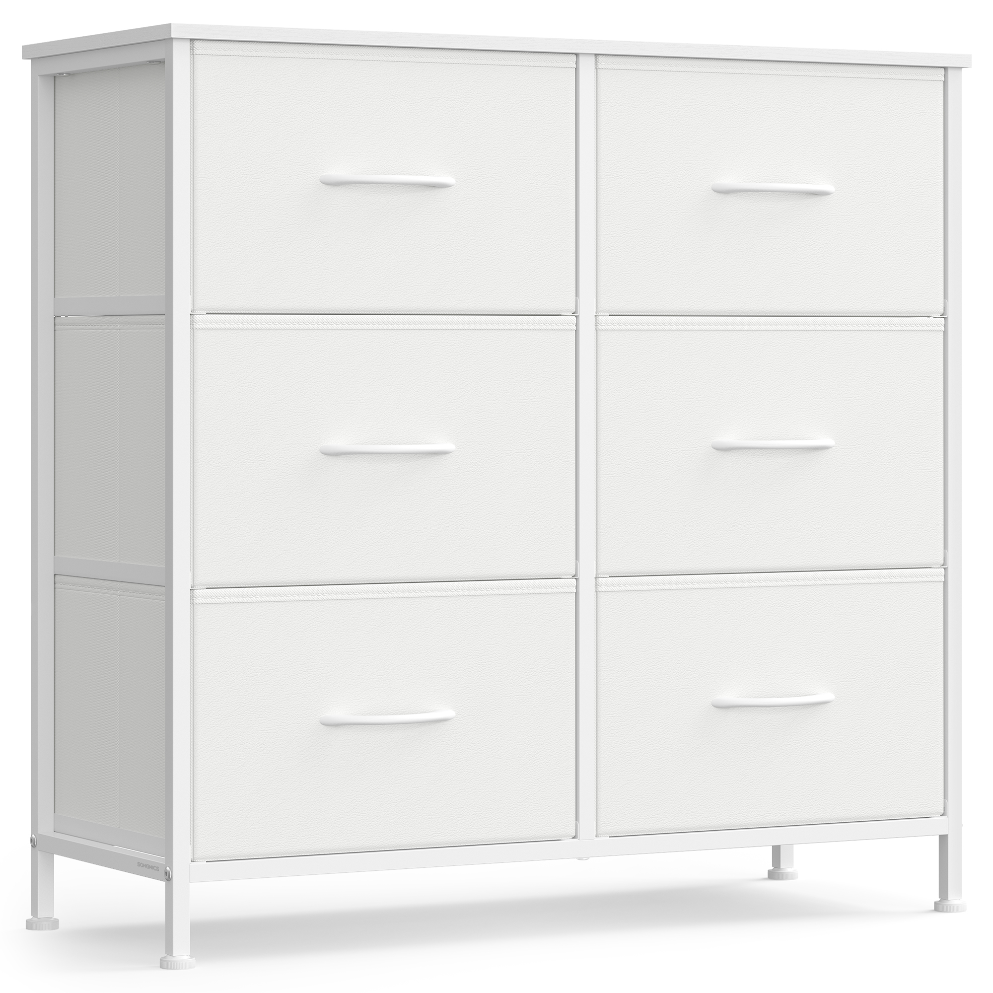 SONGMICS Komoda 6 látkových zásuvek 77 x 74 x 30 cm bílá - Obrázek 2