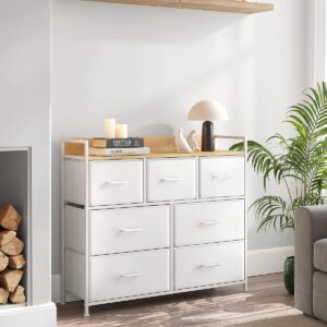 SONGMICS Komoda 7 zásuvek industriální bílá