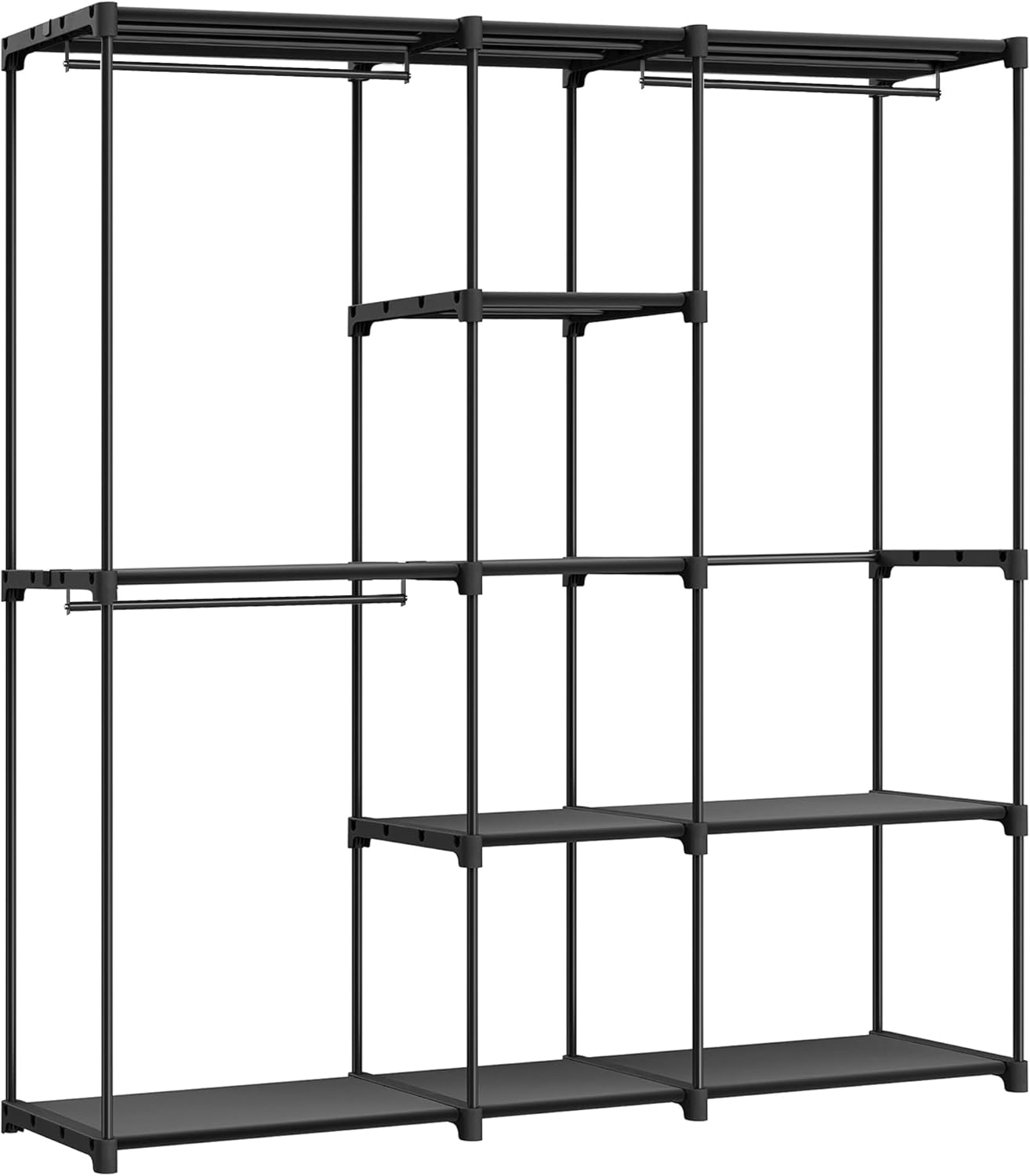 SONGMICS Otevřená šatní skříň 182 x 182 x 43 cm černá