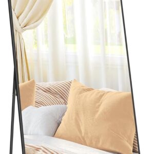 SONGMICS Stojací zrcadlo zaoblené 160 x 50 cm černá