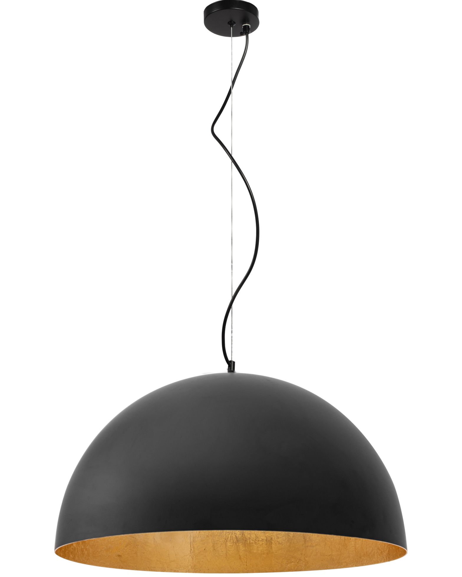 Toolight Závěsná stropní lampa s kovovou mísou černá 50cm - Obrázek 2