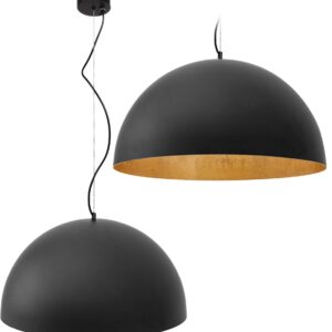 Toolight Závěsná stropní lampa s kovovou mísou černá 50cm