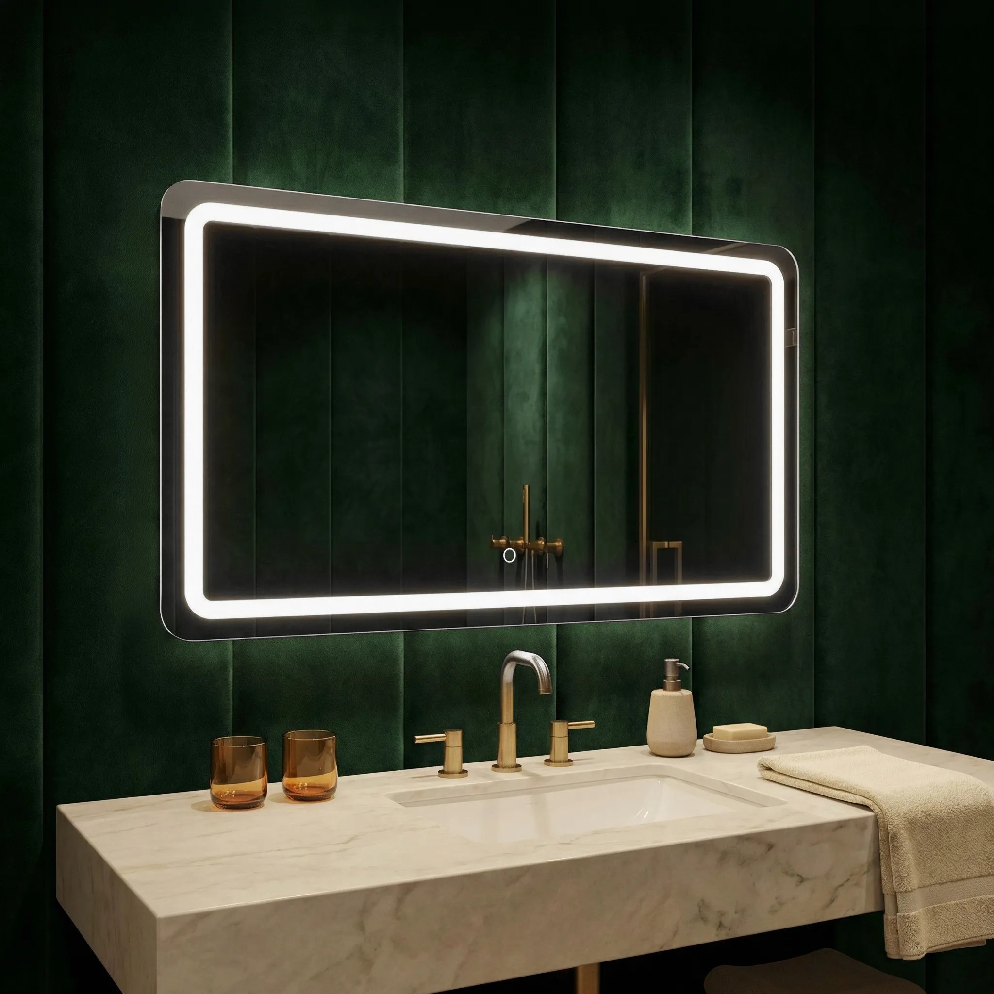 Tutumi Zrcadlo 100x60 cm s regulovatelným LED osvětlením HOM-01524 - Obrázek 2