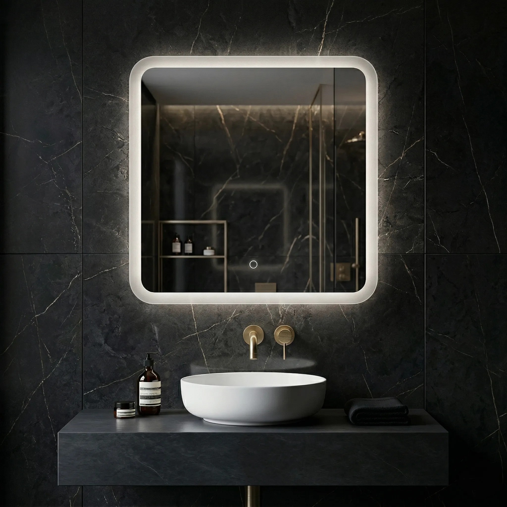 Tutumi Zrcadlo 70x70 cm s regulovatelným LED osvětlením HOM-01521 - Obrázek 2