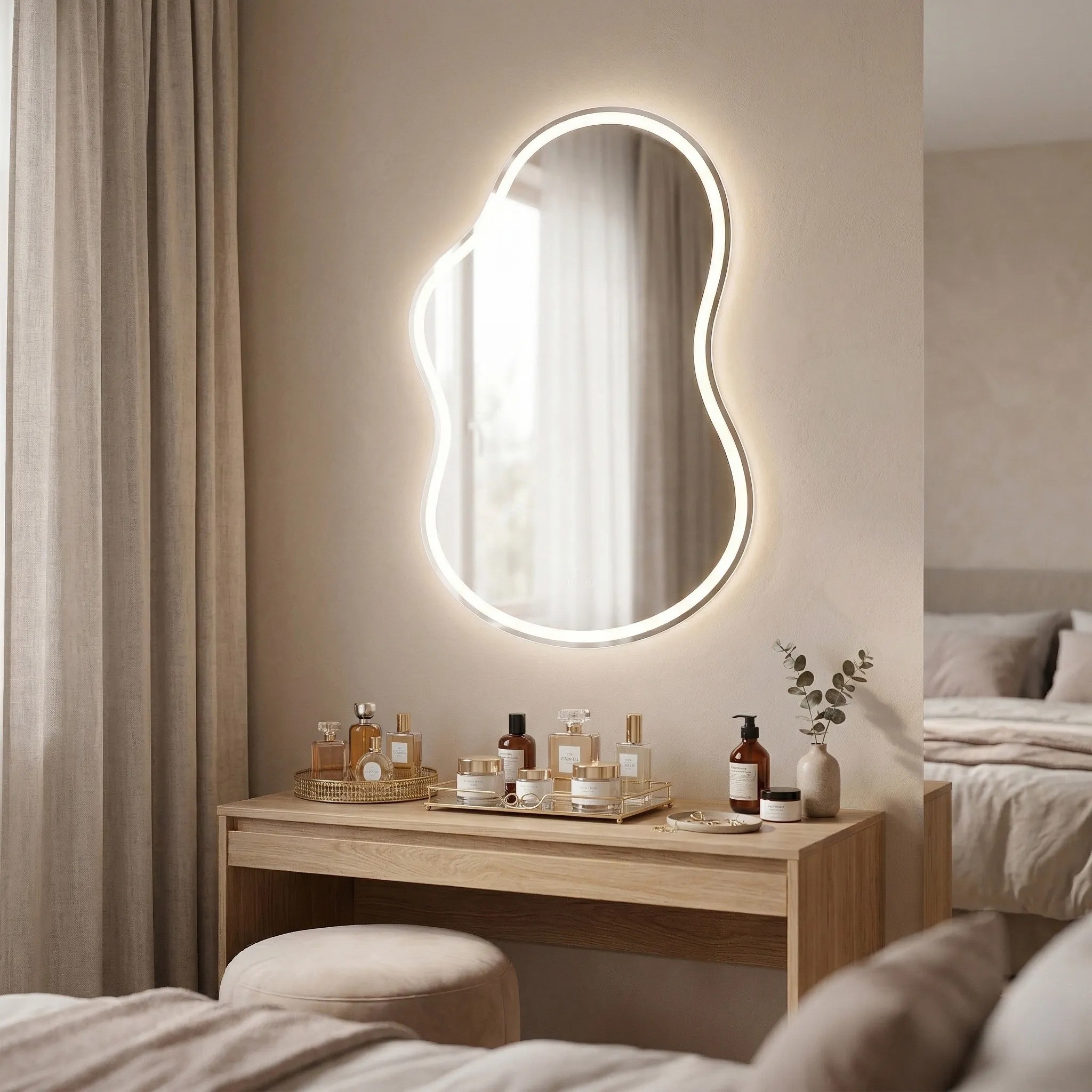 Tutumi Zrcadlo 80x55 cm s vyhříváním a regulovatelným LED osvětlením HOM-01515 - Obrázek 2