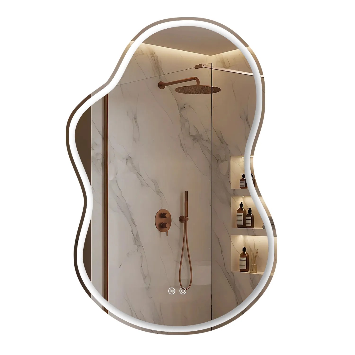 Tutumi Zrcadlo 80x55 cm s vyhříváním a regulovatelným LED osvětlením HOM-01516