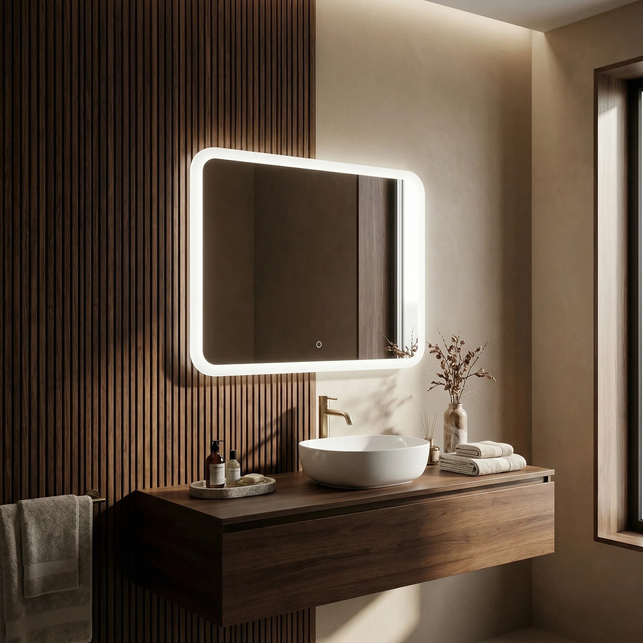 Tutumi Zrcadlo 80x60 cm s regulovatelným LED osvětlením HOM-01522 - Obrázek 2