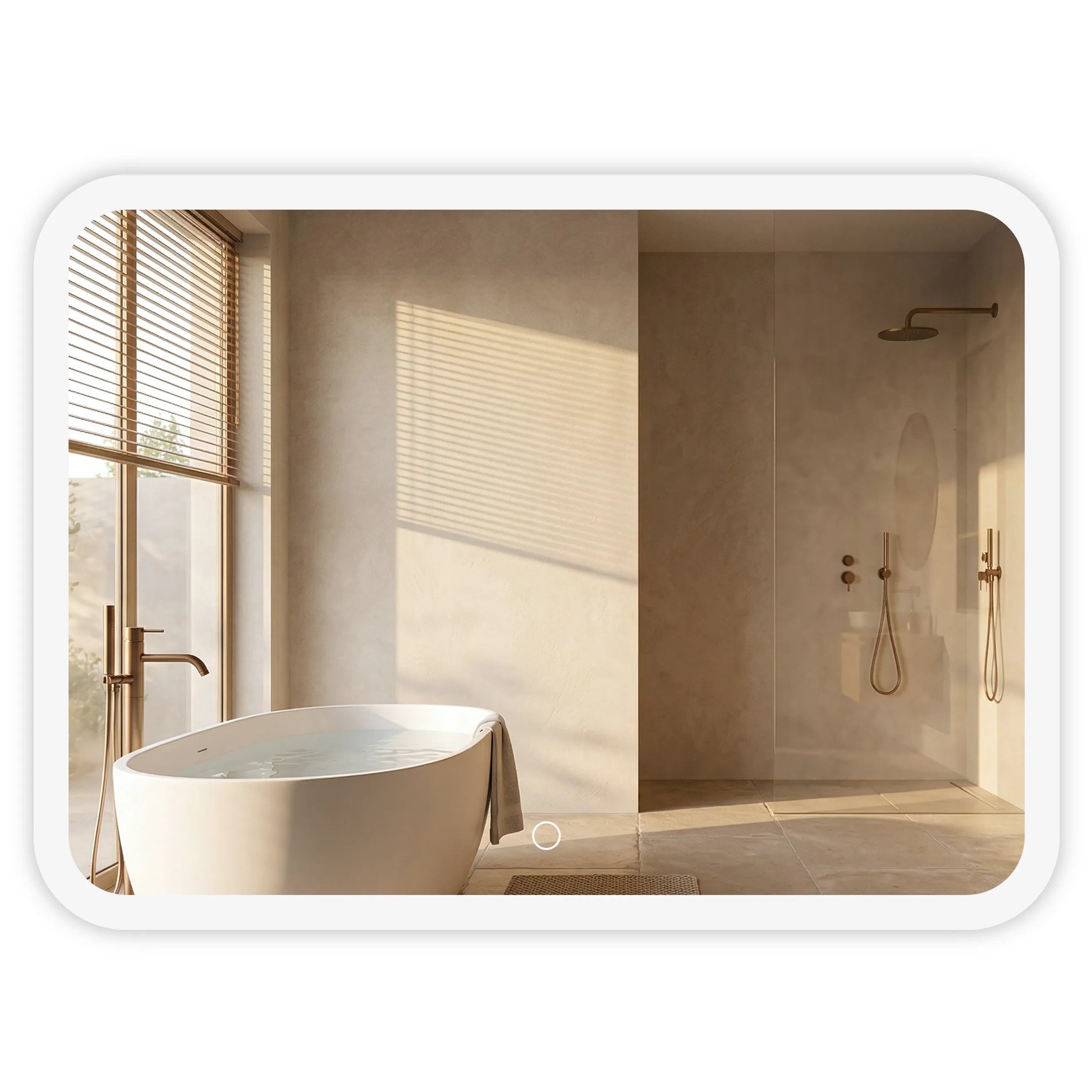 Tutumi Zrcadlo 80x60 cm s regulovatelným LED osvětlením HOM-01522