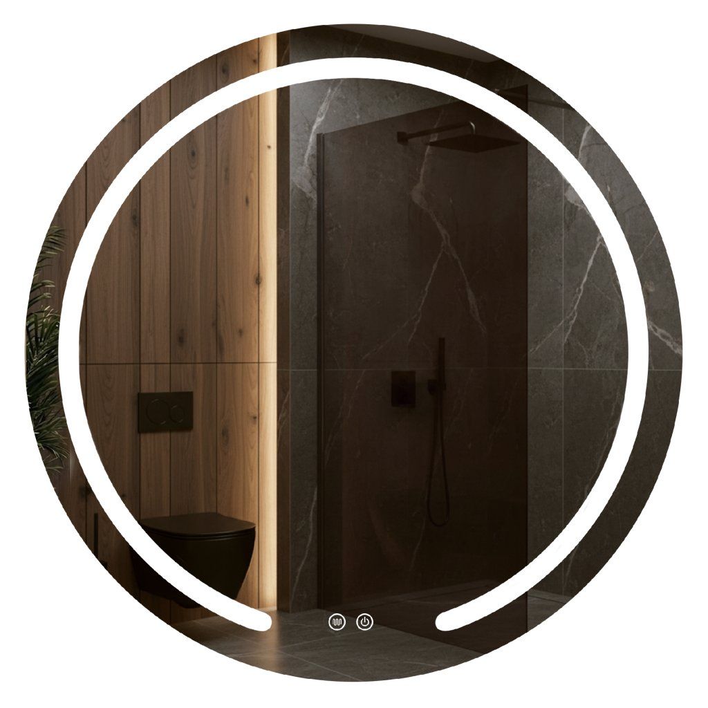 Tutumi Zrcadlo Modern ⌀60 cm s vyhříváním a regulovatelným LED osvětlením HOM-00904
