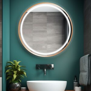 Tutumi Zrcadlo ⌀50 cm s vyhříváním a regulovatelným LED osvětlením HOM-05490