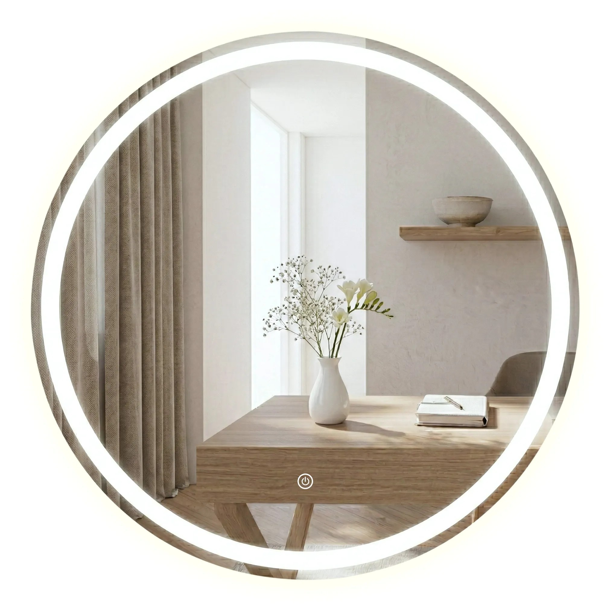 Tutumi Zrcadlo ⌀60 cm s regulovatelným LED osvětlením HOM-09518