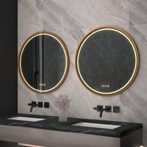 Tutumi Zrcadlo ⌀80 cm s vyhříváním a regulovatelným LED osvětlením HOM-05493