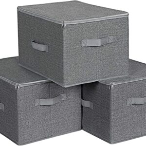 VASAGLE Skládací úložné boxy s víkem šedé 3 ks