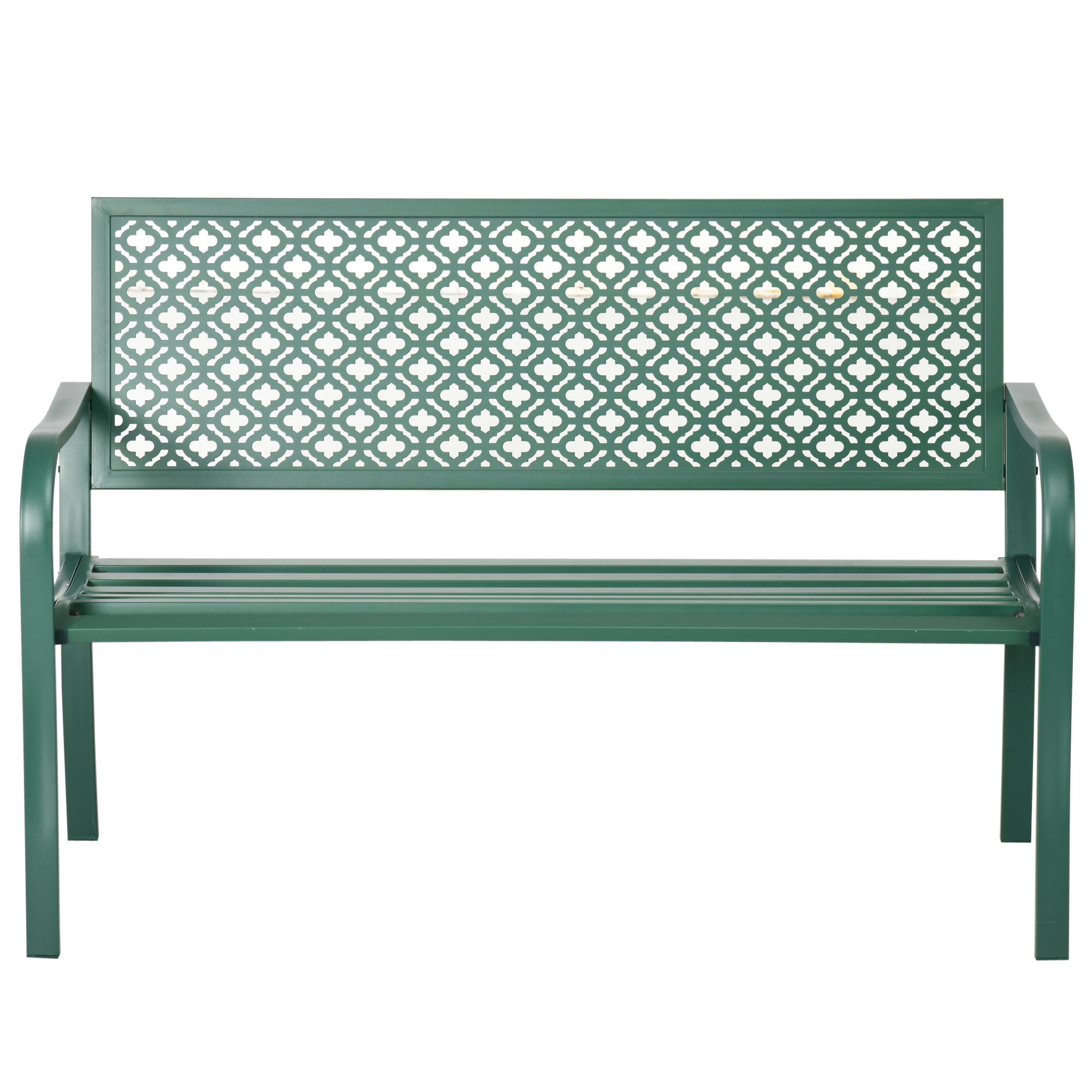 Zahradní lavice HOMCOM nosnost 280 kg 127 x 63 x 83 cm tmavě zelená - Obrázek 2