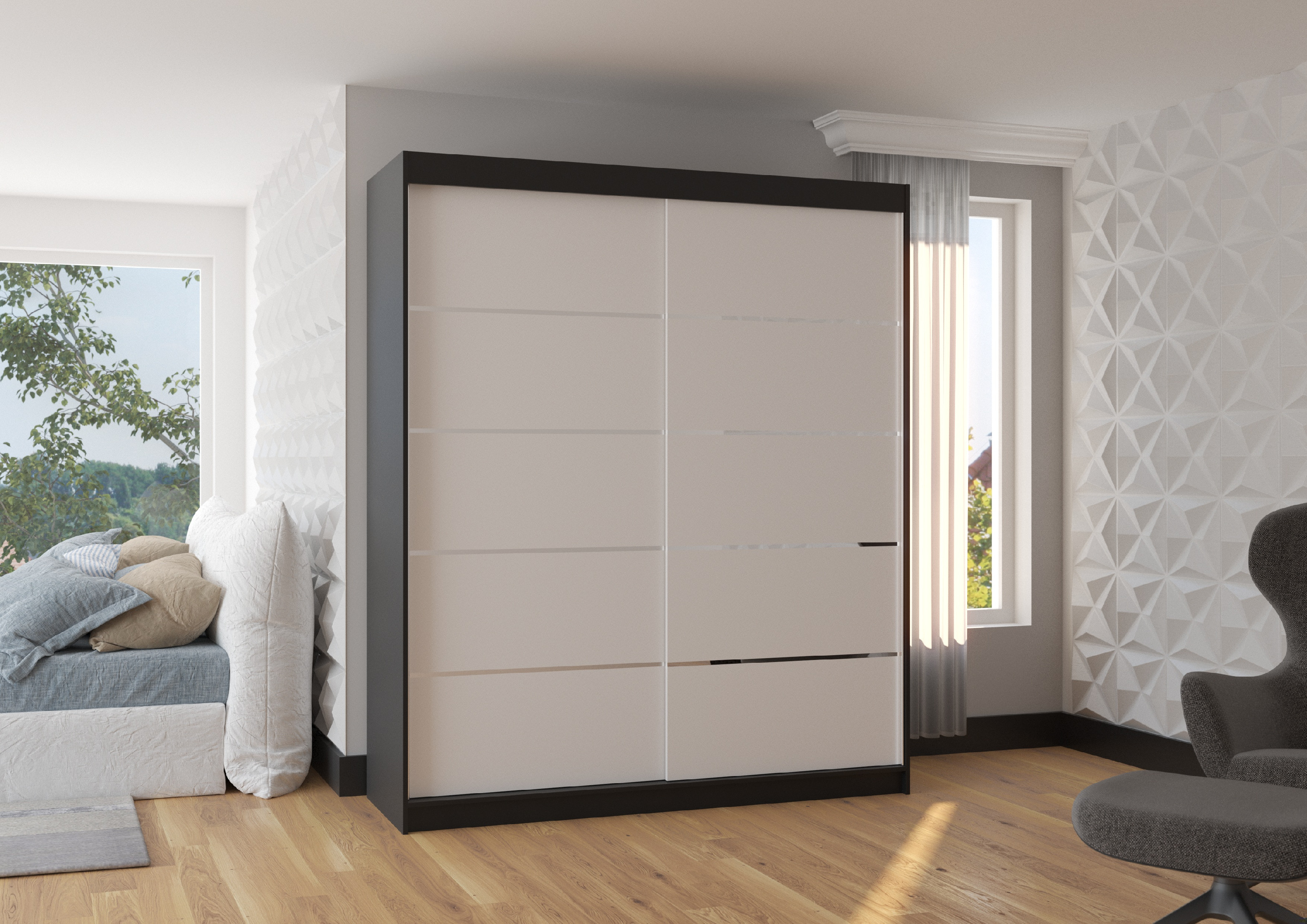 ADRK Šatní skříň posuvná SPECTRA BW 180
