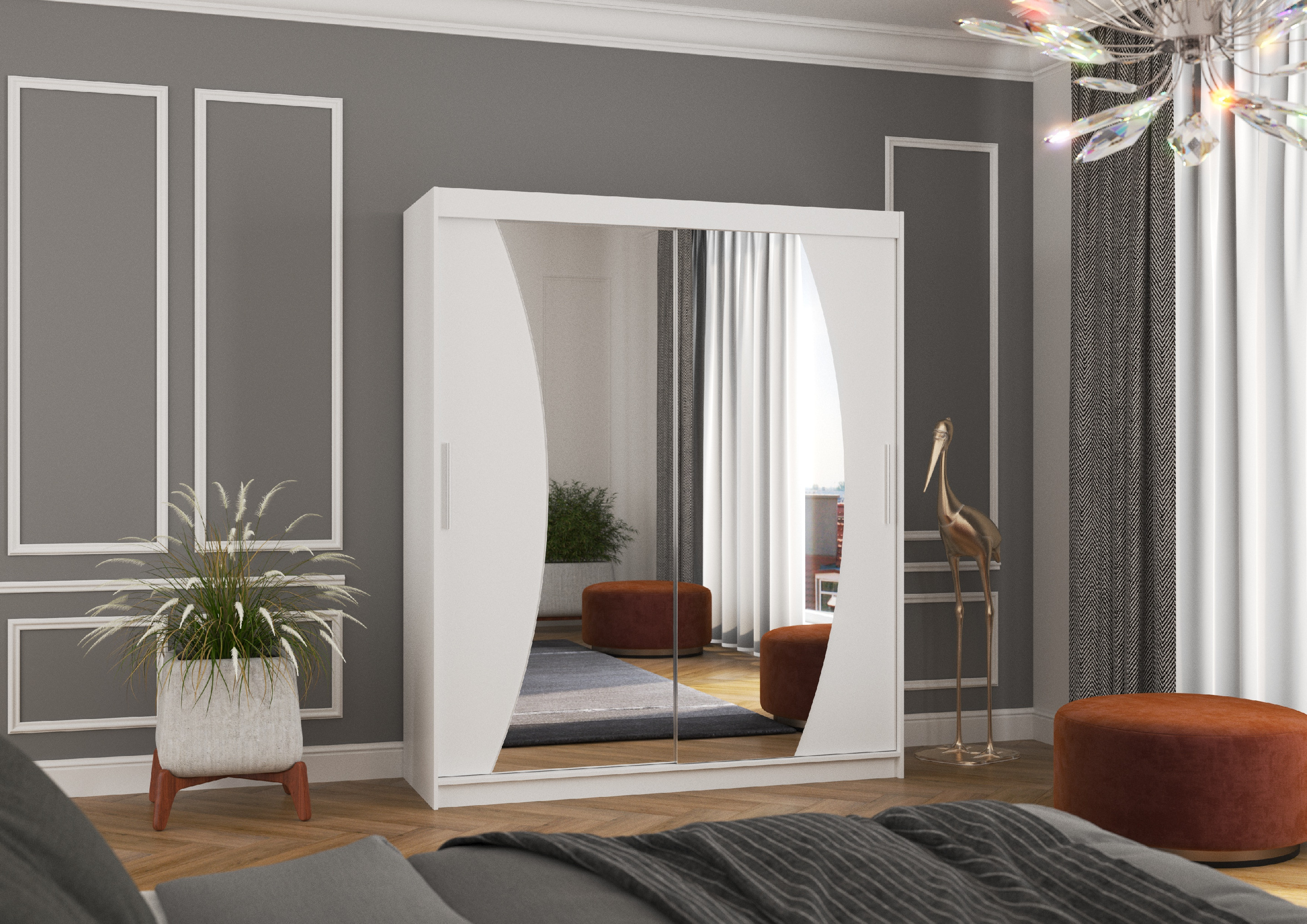 ADRK Šatní zrcadlová skříň posuvná DOLORES W 180