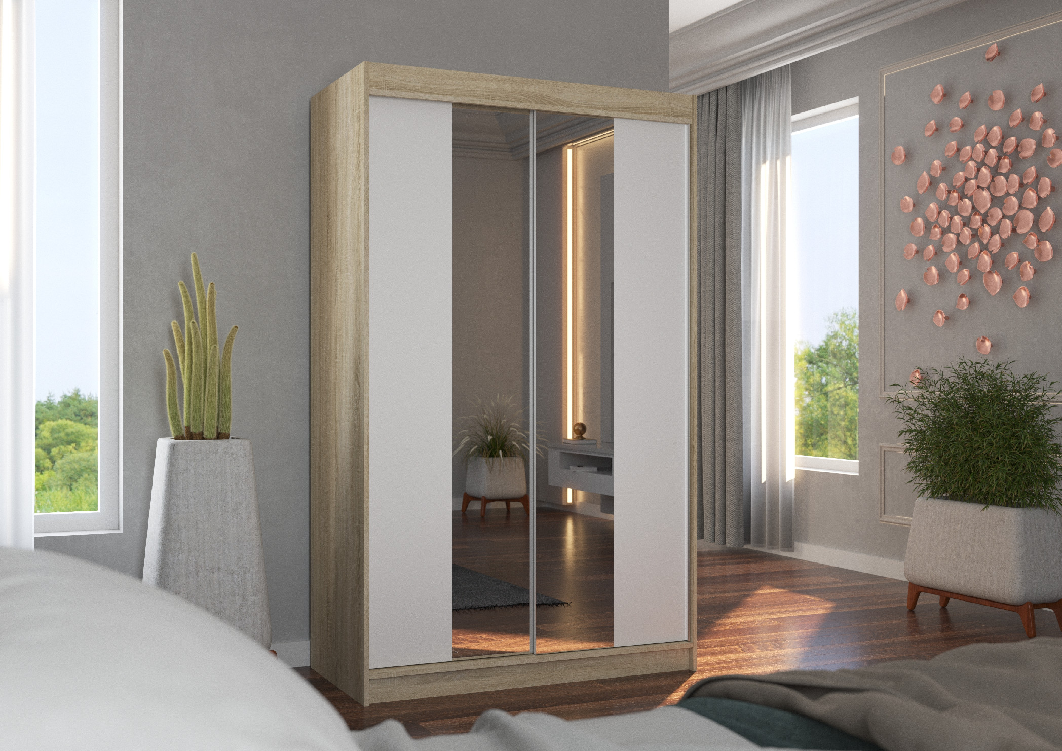 ADRK Šatní zrcadlová skříň posuvná MARVIN S-W 120