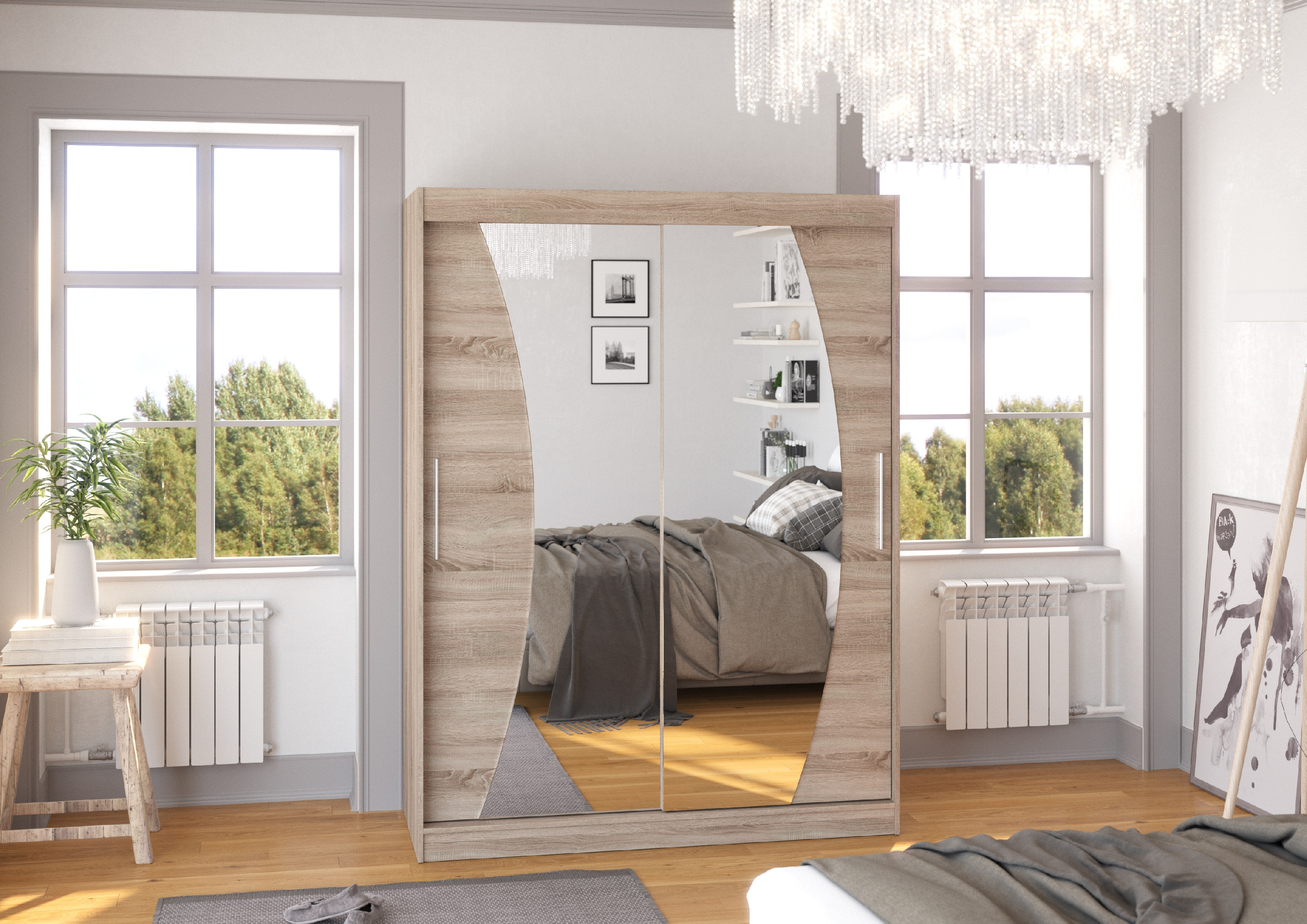 ADRK Šatní zrcadlová skříň posuvná MODESTO T 150
