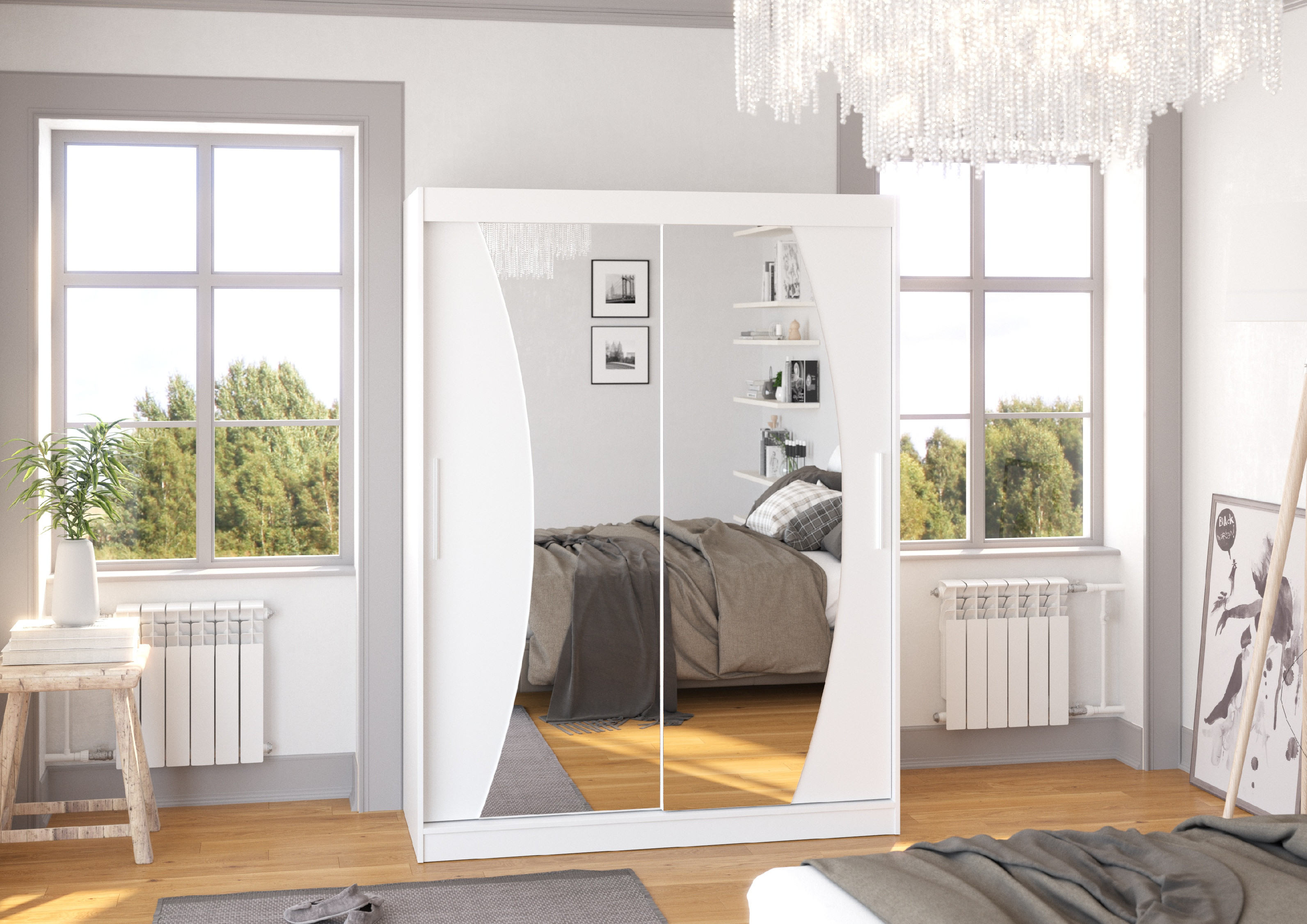 ADRK Šatní zrcadlová skříň posuvná MODESTO W 150
