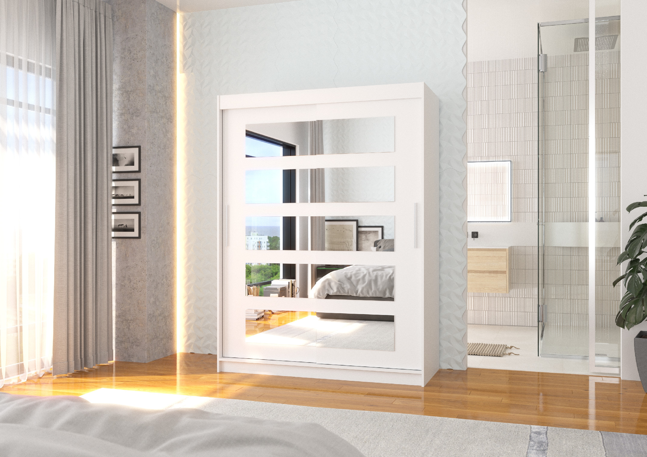 ADRK Šatní zrcadlová skříň posuvná MURANI W 150