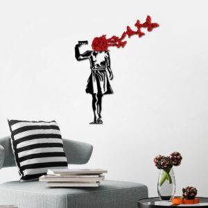 ASIR Nástěnná dekorace kovová BANKSY Znovu narození